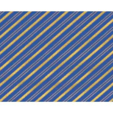 Imagem de Papel Presente Bobina Couché 60CM Listrado AZUL/OURO - BO 100 Metros -