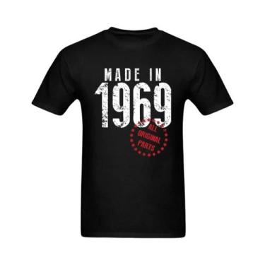 Imagem de Camiseta Casual Masculina Vintage De Algodão Respirável 1969: Tops E C