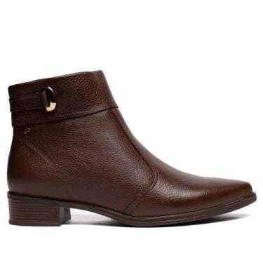 Imagem de Bota Feminina Pegada Burnished Couro Salto Bloco Marrom, Marrom, 38