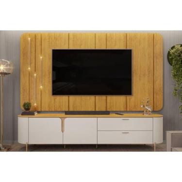 Imagem de Estante p/ Sala até 75 Pol Celine c/ Led 241cm Bali/Cedro DJ Móveis
