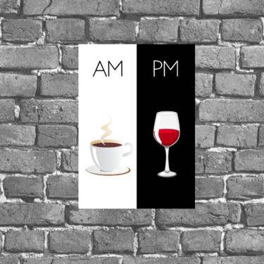 Imagem de Placa Decorativa Café Vinho 18x27cm