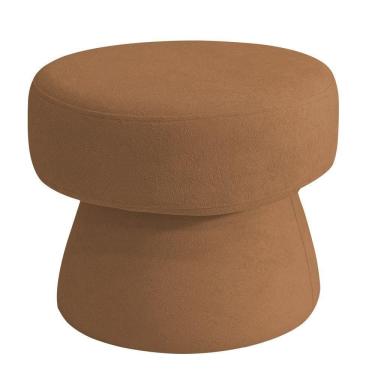 Imagem de Puff Decorativo Redondo Liz Sala De Estar Bouclé Terracota - Nexta Casa