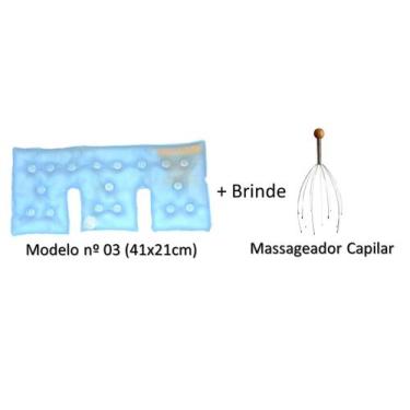 Imagem de Almofada Térmica Hot Bag Original n 03  Azul + Massageador Capilar