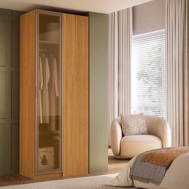 Imagem de Guarda-roupa de Canto Reto Modular Mdf Reflecta Altezza Freijó