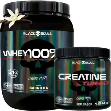 Imagem de Kit Whey Protein 100 HD 450g Creatina Monohidratada Turbo 150g Black S