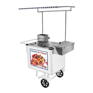 Imagem de Carrinho de Salada de Frutas Luxo com Rodas Maciças e Toldo - Cefaz