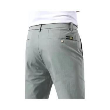 Imagem de Calças De Golfe Masculinas Slim Fit Em Algodão Com Stretch, Clássicas 