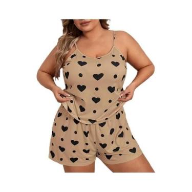Imagem de Conjunto De Pijamas Sexy Sem Mangas Para Mulheres plus Size, Roupas De