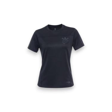 Imagem de Camiseta Corinthians Feminina All Black Logo Gel Oficial