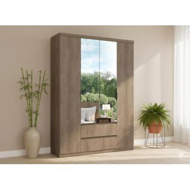 Imagem de Guarda-roupa 4 Portas 2 Gavetas 100% MDF Slim Glass Nobre - THB Móveis