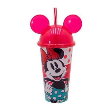 Imagem de Copo Infantil Com Canudo 500ml Personagens Plasútil, Minnie Vermelha