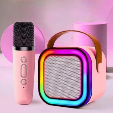 Imagem de Caixinha De Som Karaokê C/ 1 Microfones Bluetooth Infantil - Nova Voo,
