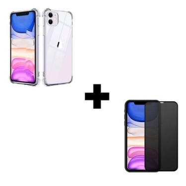 Imagem de Película Fosca Privacidade + Capa Capinha Anti Impacto Para iphone 11 