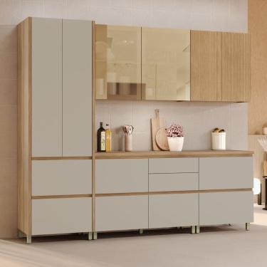 Imagem de Cozinha Rainha 5 Peças 8 Portas 100% Mdf Marrom Greige
