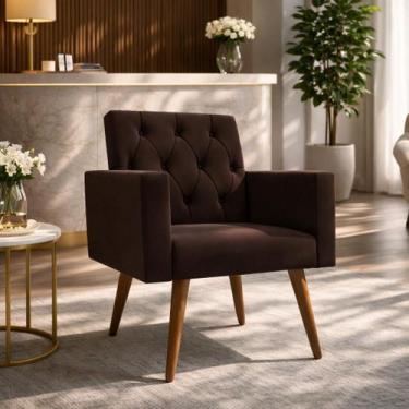 Imagem de Poltrona Decorativa Capitonê Confortável Para Recepção - Móveis Mafer,