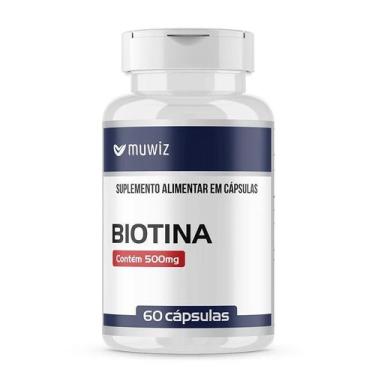 Imagem de Biotina 500mg Muwiz 60 Cápsulas Encapsulado Suplemento Alimentar