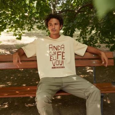 Imagem de Camiseta Preta Frase Fé Motivacional Unissex Algodão Conforto Estilo U