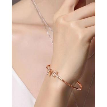 Imagem de Bracelete Feminino Strass Pérola Pulseira Aberta Joia Luxo - Genérica,
