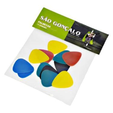 Imagem de Kit 12 Palhetas Finas 0.53 em Nylon Para Cavaco Violão São Gonçalo 633