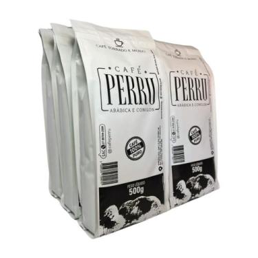 Imagem de Kit 6 Cafés Perru 500g 100 Puro Blend Arábica e Conilon Torra Média 3,