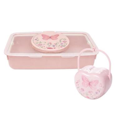 Imagem de Kit Bebê Porta Lenço Com Borracha De Vedação + Porta Chupeta - - PLASU