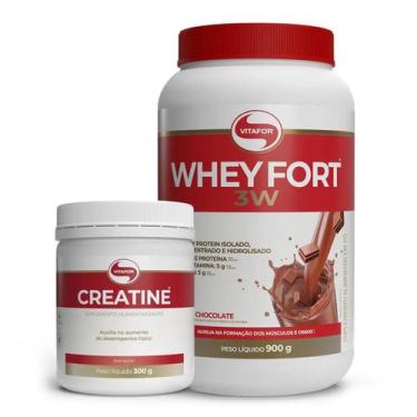 Imagem de Kit vitafor - whey fort 900g + creatina 300g -