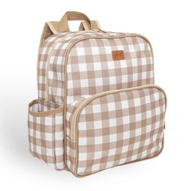 Imagem de Mochila de Maternidade Just Baby Vichy Bege, Creme