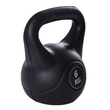 Imagem de Kettlebell Black Cimento 6kg com Alça Fundida para Treino Preto Ahead Sports