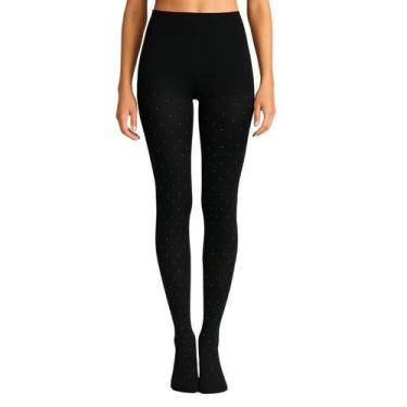 Imagem de Meia Calça Feminina Loba Fio 70 Trend Poá Lupo, P, Preto