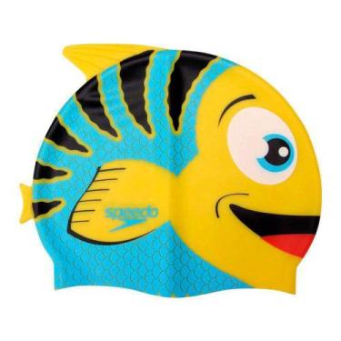 Imagem de Touca Speedo Natação Fish Cap - Infantil, Amarelo, U
