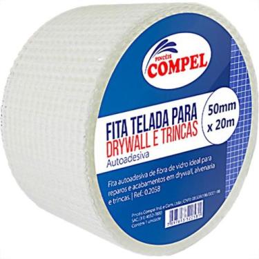 Imagem de Fita Telada Compel Fibra De Vidro Para Drywall E Trincas Autoadesiva 5