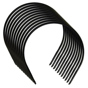 Imagem de Tiara Preto Para Prender Cabelo Arquinho 10mm Com 30 Peças, Tiara 10mm