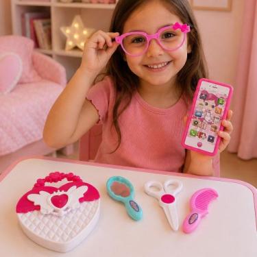 Imagem de Brinquedo Infantil Salão De Beleza Maleta Celular Kit 6pçs - Genérico,