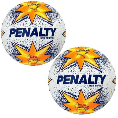 Imagem de Bola de Futebol Asa Branca R2 Xxv com Tecnologia Ultra Fusion e Toque Macio Branco e Azul Penalty 2 UNIDADES