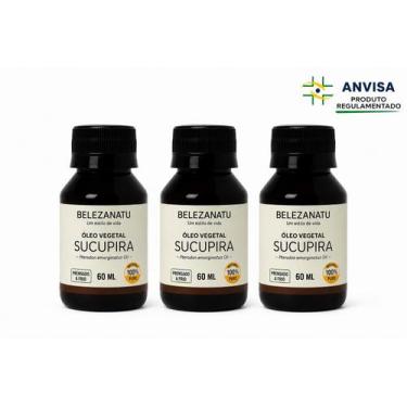 Imagem de Kit 3 Óleos de Sucupira 60ml cada  100 Puro  BelezaNatu