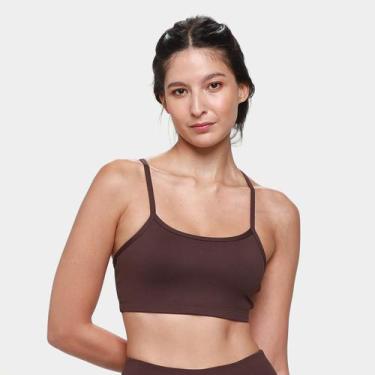 Imagem de Top Fila Life Feminino, Marrom, Prata, GG