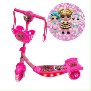 Imagem de Patinete Infantil Princesa Menina Musica C/Cesta + Luz Promoção - chic