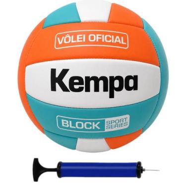 Imagem de Bola de Vôlei Oficial Kempa Block Sport Series + Bomba de Ar, Laranja,