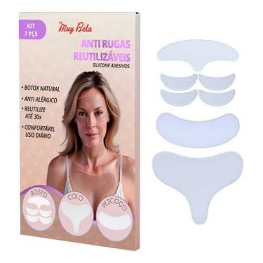 Imagem de Patch Anti Rugas Silicone Reutilizável 7 Peças Muy Bela  Efeito Liftin
