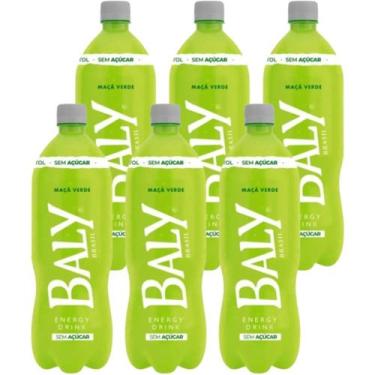 Imagem de Kit 6 Energético Baly Energy Drink Maça Verde Sem Açúcar 1L