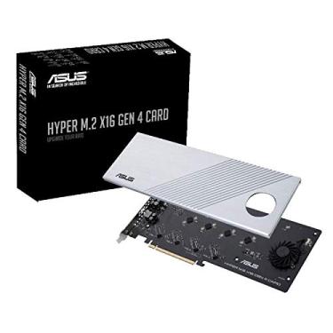 Imagem de ASUS Placa de expansão Hyper M.2 X16 PCIe 4.0 X4 suporta 4 NVMe M.2 (2242/2260/2280/22110) até 256 Gbps para AMD 3rd Ryzen sTRX40, AM4 Socket e Intel VROC NVMe Raid