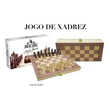 Jogo Xadrez Dama Madeira Tabuleiro Gaveta 38,8 X 38,8 Cm em