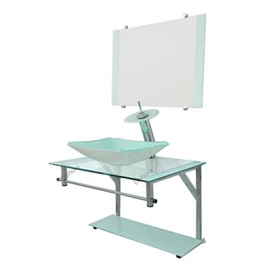 Imagem de Gabinete Branco 60cm de Vidro Para Banheiro - CC38 - Dahora