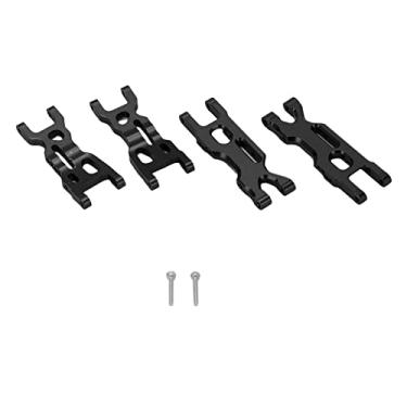 Imagem de Braços inferiores traseiros dianteiros RC, braços de suspensão inferiores RC em liga de alumínio Instalação fácil para caminhão estádio 1/18 RC para LOSI Mini-T 2.0 2WD(Preto)
