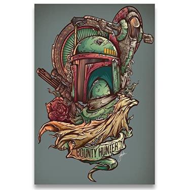 Imagem de Poster Decorativo 42cm x 30cm A3 Brilhante Boba Fett Star Wars