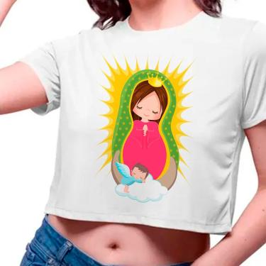 Imagem de Camiseta Infantil Cropped Virgem de Guadalupe