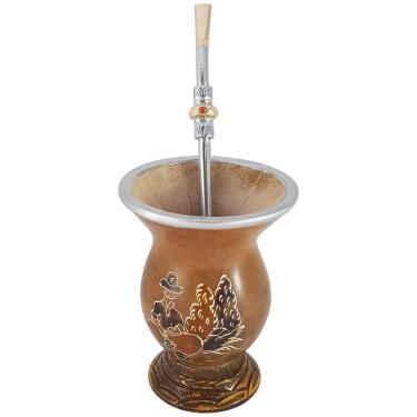 Imagem de Conjunto Kit Cuia E Bomba Para Chimarrão Mate Terere Porongo Gaucho