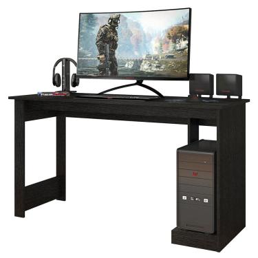 Imagem de Mesa Gamer Para Computador Escrivaninha Preta 136 Cm Caemmun
