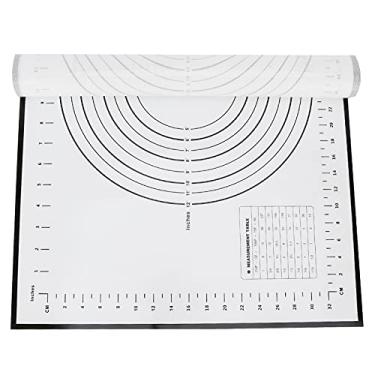 Imagem de Tapete de farinha de cozimento, tapete de silicone de grau alimentício de 60 * 40 cm, com escala de medição de pastelaria, tapete de balcão, tapete de massa de massa, fondant, tapete de massa de torta (preto)