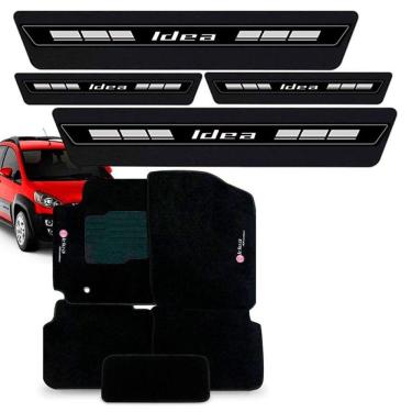 Imagem de Tapete Carpete Bordado + Soleira Fiat Idea Adv 10 a 2016